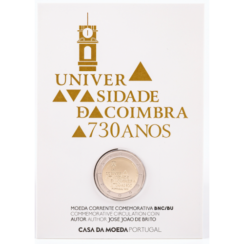 Portugal 2€ 730 Anos Universidade de Coimbra 2020 BNC