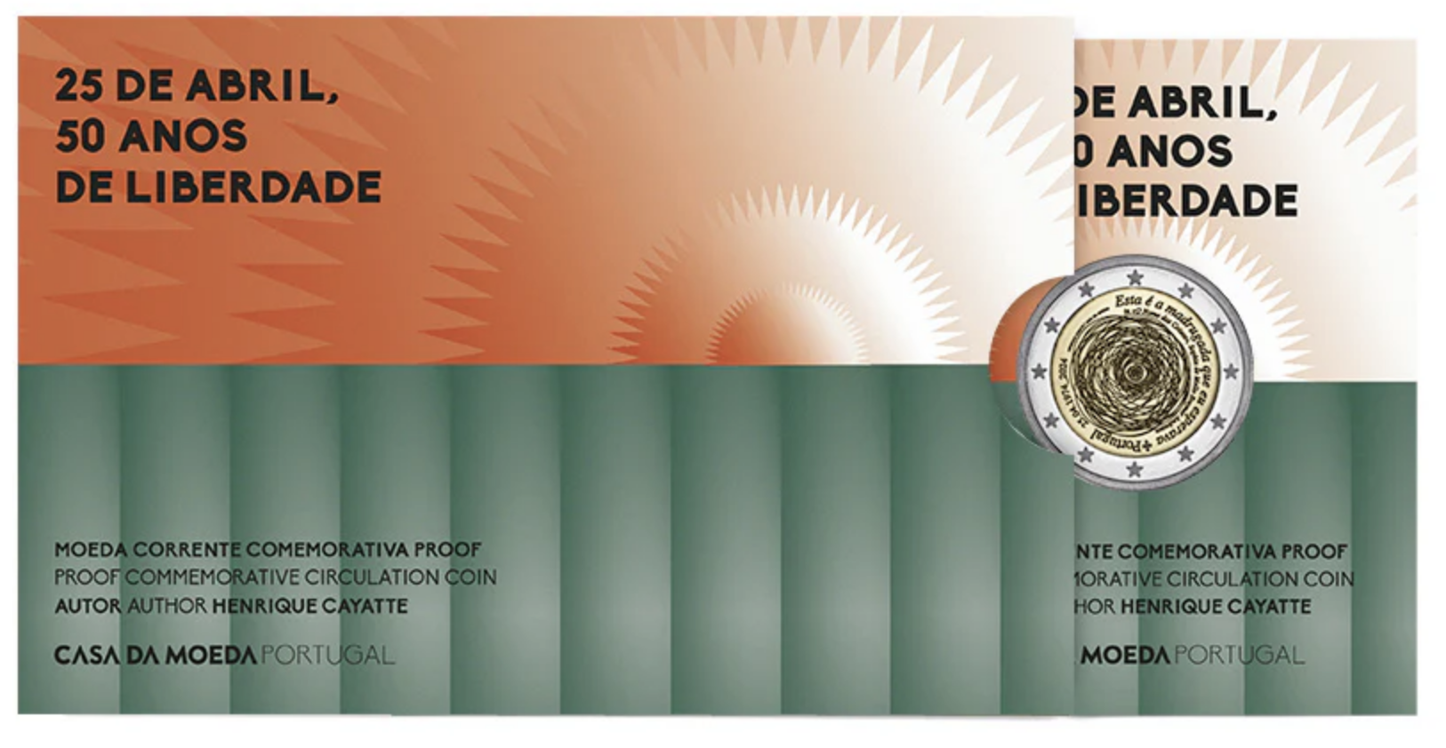 Portugal 2€ 25 de Abril - 50 Anos de Liberdade 2024 Proof 