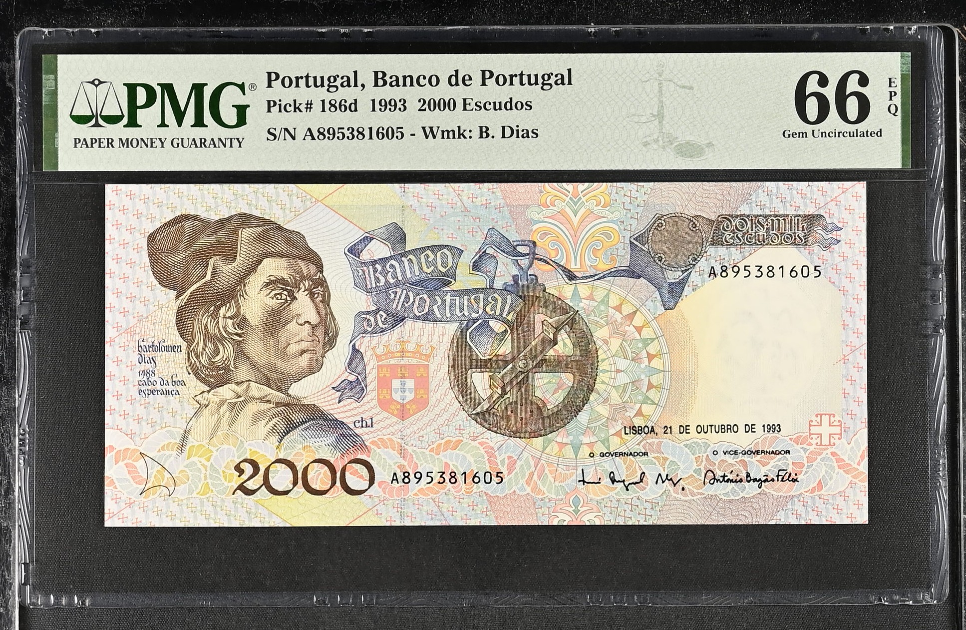 2.000 Escudos Bartolomeu Dias 21.10.1993 PMG66
