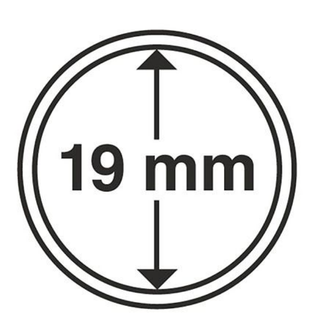 10 Cápsulas para moedas 19mm