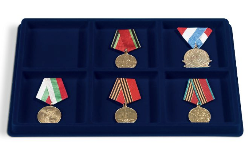 Tabuleiro de moedas em formato L 6 divisórias 