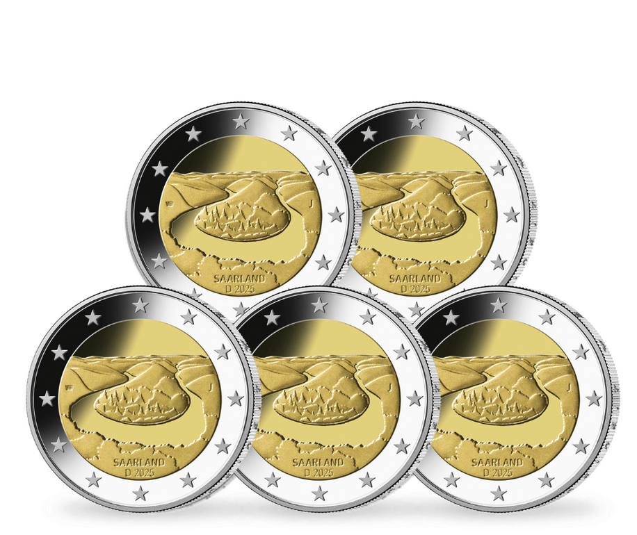 Alemanha 2€ Saarland 2025 Conjunto 5 letras  ADFGJ