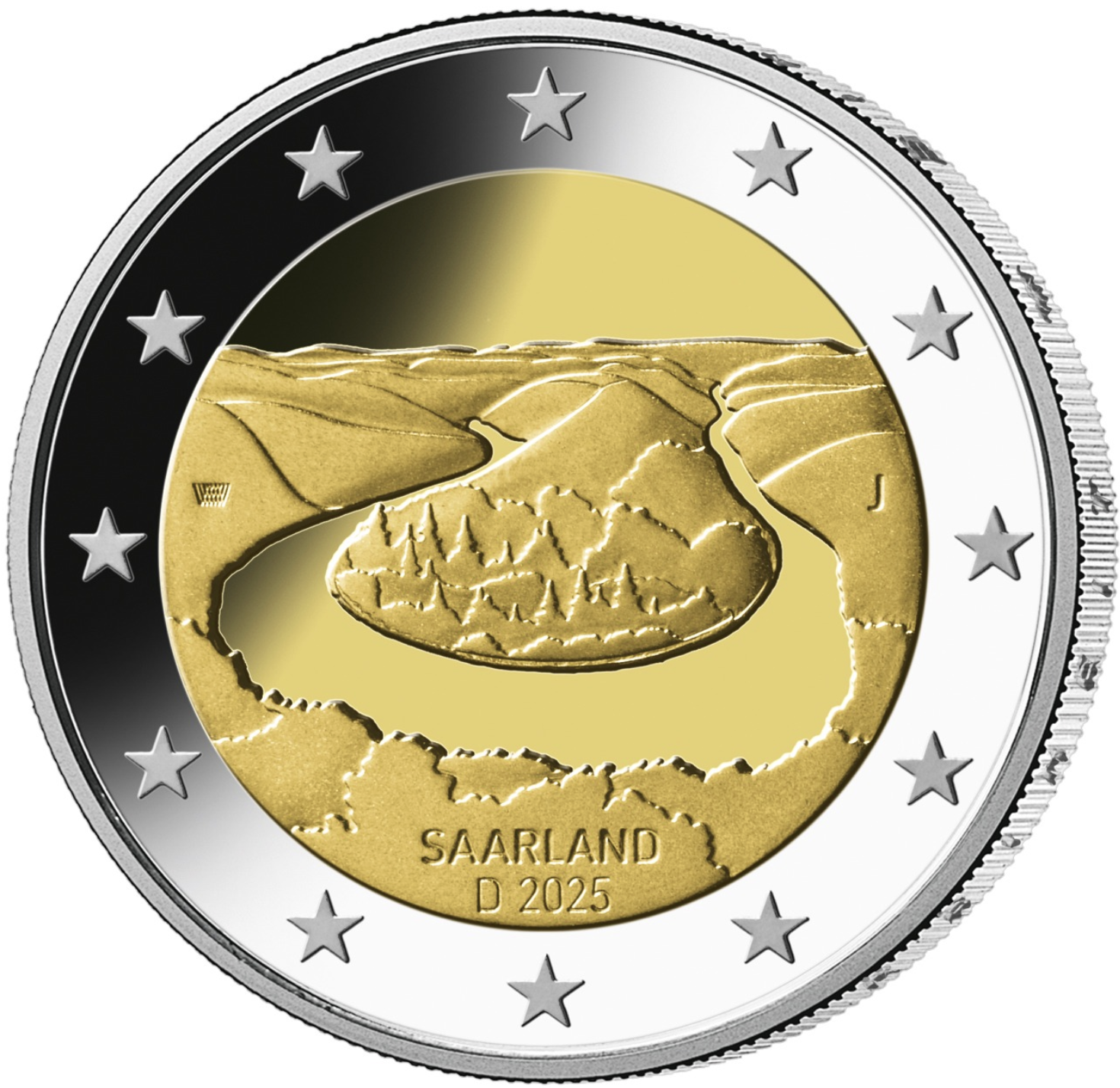 Alemanha 2€ Saarland 2025 (Letra Aleatória)