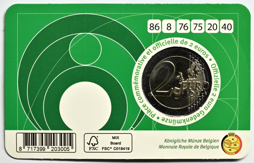 Bélgica 2€ Lotaria Nacional 2025 coin card Holandês 