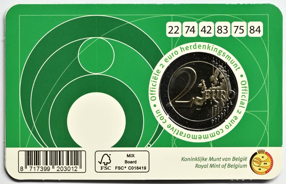 Bélgica 2€ Lotaria Nacional 2025 coin card Francês 