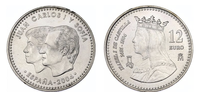 Espanha 12€ Isabel I de Castilha 2004