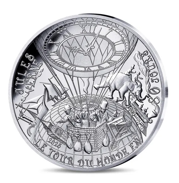 França 10€ "A Arte da Caneta – A Volta ao Mundo em 80 Dias" 2025 Prata Proof