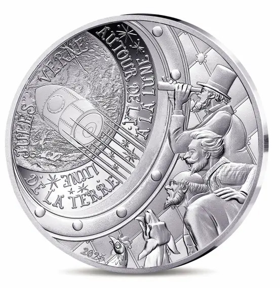 França 10€ "A Arte da Caneta – Da Terra a Lua" 2025 Prata Proof