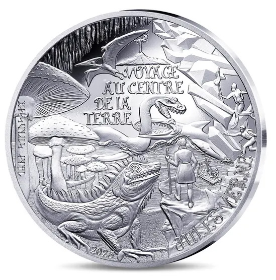 França 10€ " A Arte da Caneta – Viagem ao Centro da Terra" 2025 Prata Proof