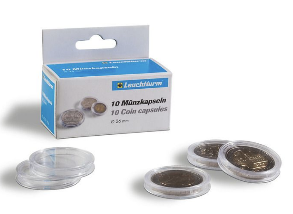 10 Cápsulas para moedas 28mm