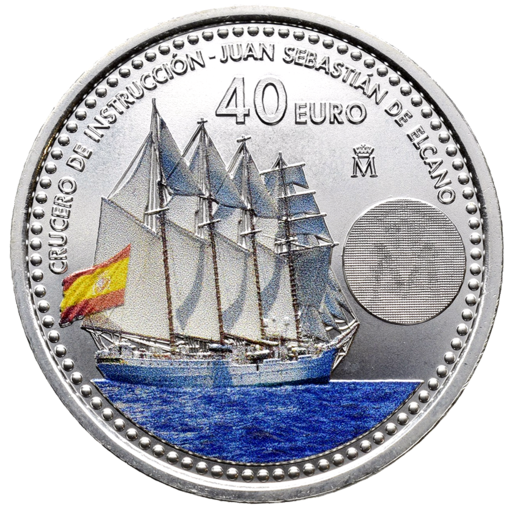Espanha 40€ Navio Escola "Juan Sebastian  de El Cano Prata 2025
