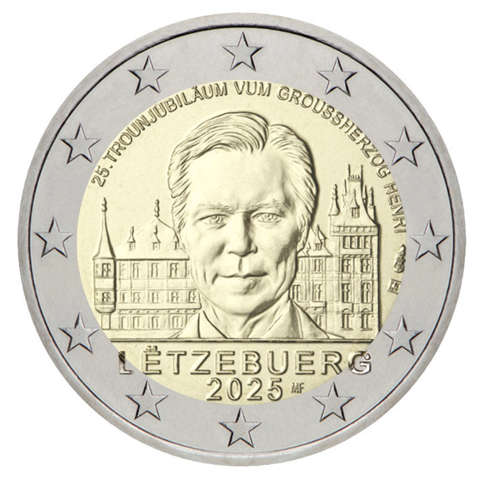 Luxemburgo 2€ 25 Anos da Ascenção ao Trono Gran Duque Henri 2025