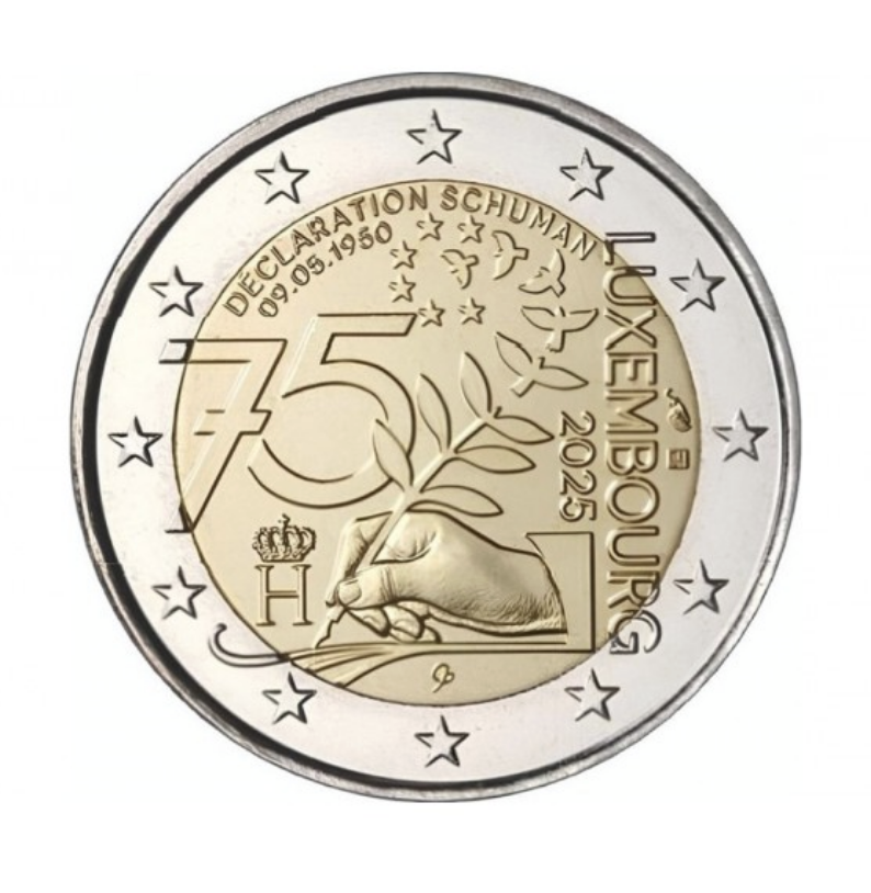 Luxemburgo 2€ 75 Anos da Declaração de Schuman 2025