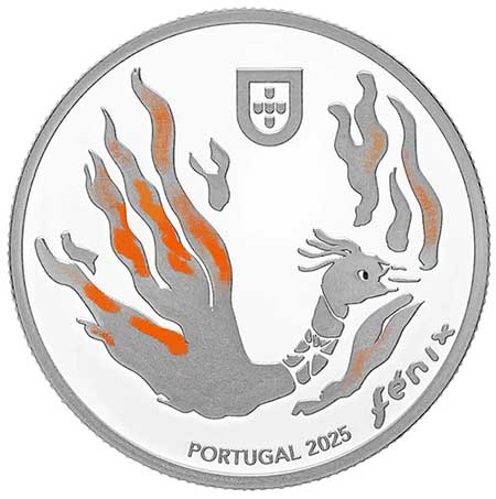 Portugal 5€ Fénix — Heróis e Criaturas da Mitologia (Prata Proof) 2025