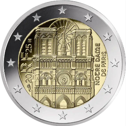França 2€ Catedral de Notre Dame 2025