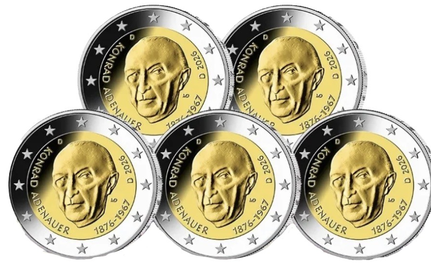 Alemanha 2€ Konrad Adenauer 5 letras 2026