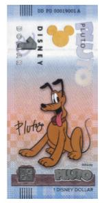 Nota 1 Disney Dolar Pluto 2025