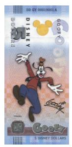 Nota 5 Disney Dolar Goofy 2025