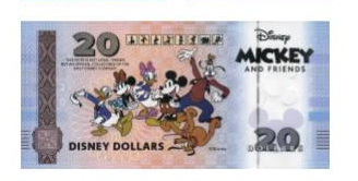 Nota 20 Disney Dolar Donald Duck 2025