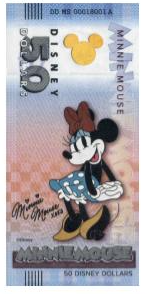 Nota 50 Disney Dolar Minnie Mouse 2025