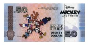 Nota 50 Disney Dolar Minnie Mouse 2025