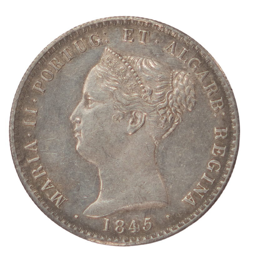 D. Maria II 1000 Réis 1845 Prata