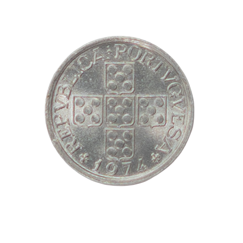 Portugal 10 Centavos 1974 Eixo vertical Alumínio