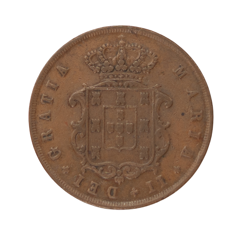 D. Maria II X Réis 1845 Cobre