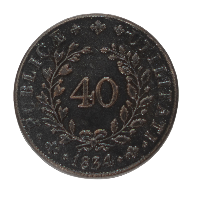 D. Maria II Pataco (40 Réis) 1834 Bronze