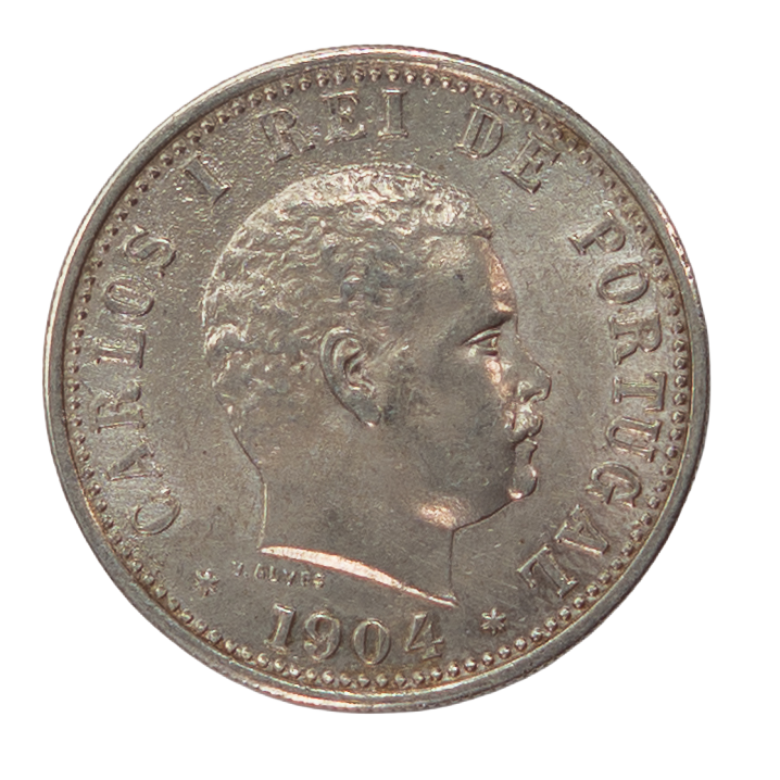 Índia D. Carlos I 1 Rupia 1904 Prata