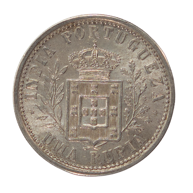 Índia D. Carlos I 1 Rupia 1904 Prata