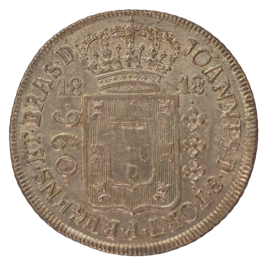 Brasil D. João VI 960 Réis 1818 Rio de Janeiro (Recunho S/8 Reales) - Prata