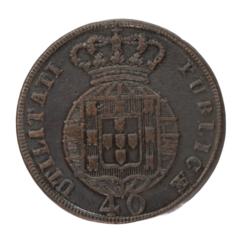 D. João VI Pataco (40 Réis) 1825 Bronze