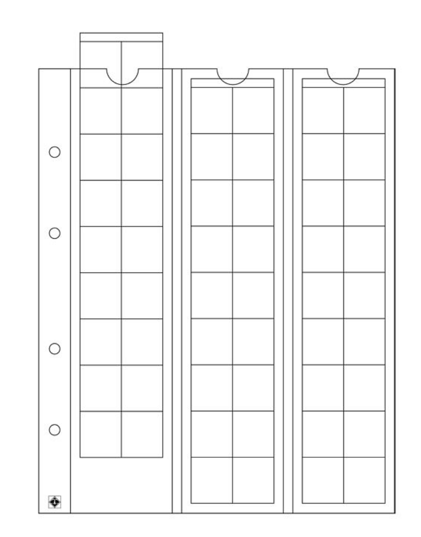 Folhas Optima para Moedas 20mm 