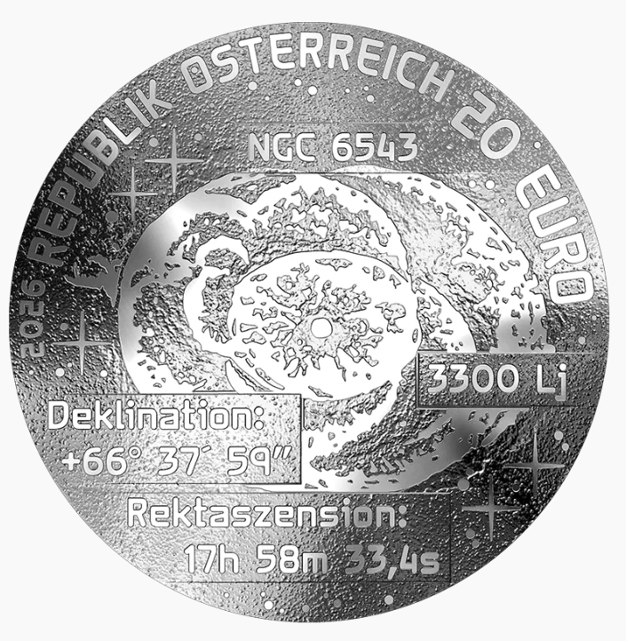 Áustria 20€ Nebula Proof 2026
