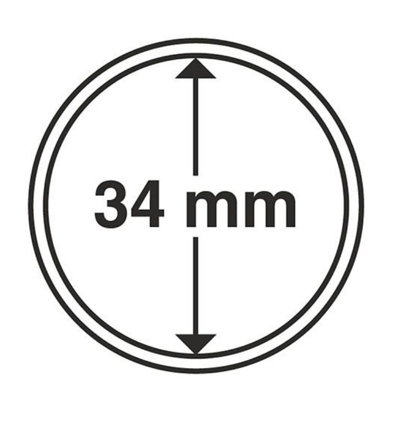 10 Cápsulas para moedas 34mm