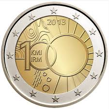 Bélgica 2€ 100 anos do Instituto Meteorológico 2013