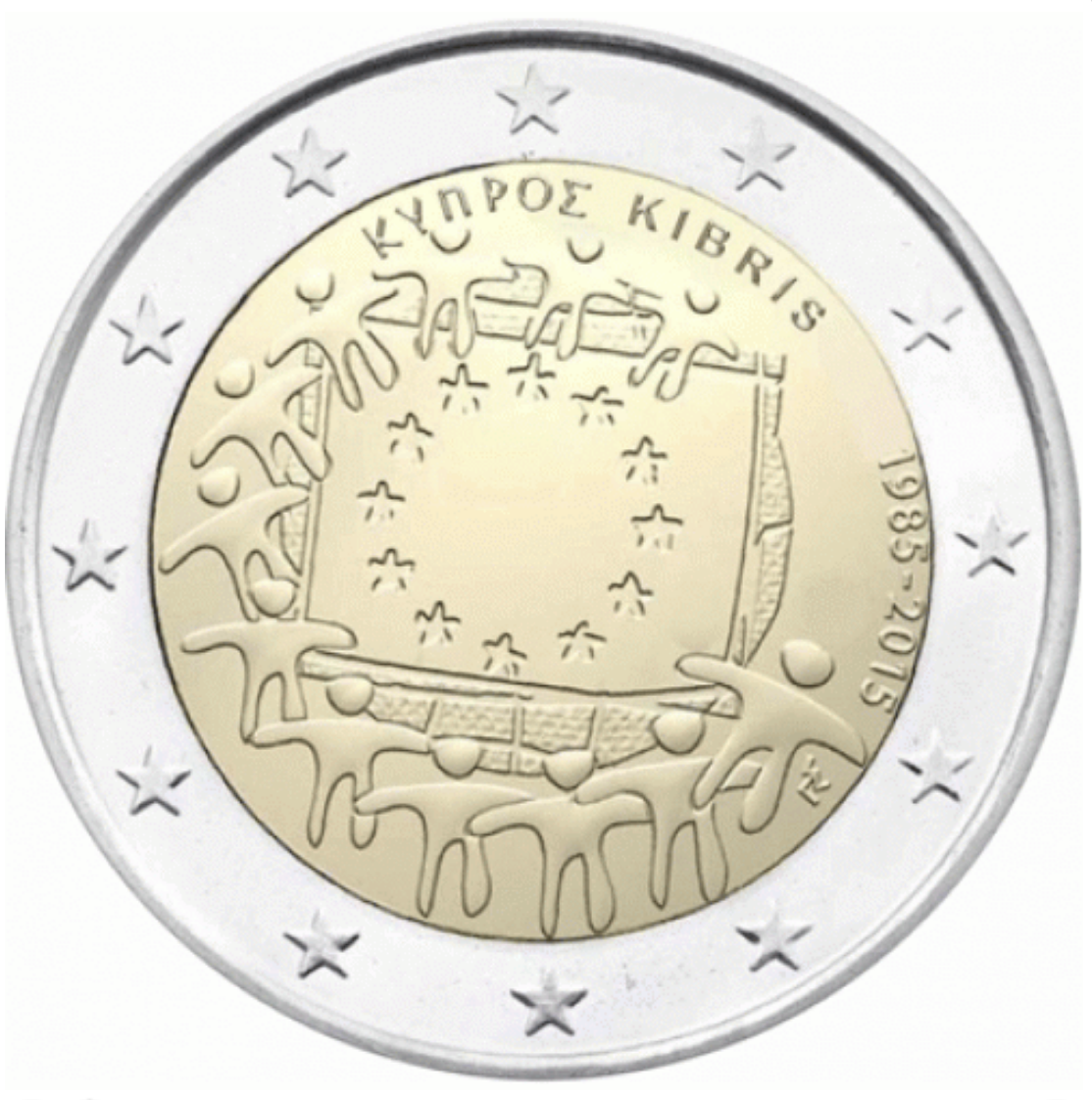 Chipre 2€ 30 Anos da Bandeira 2015