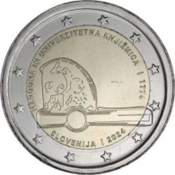 Eslovénia 2€ 250º Aniv da Nação e Biblioteca Universitária 2024