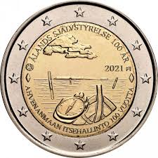 Finlândia 2€ 100º Aniv da Autonomia de Aland 2021