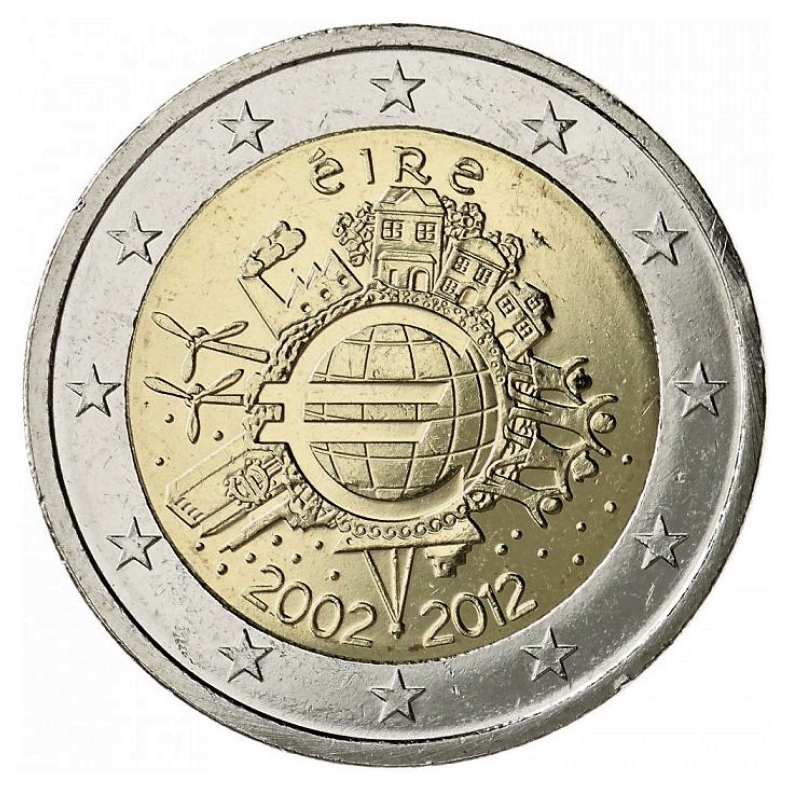 Irlanda 2€ 10 Anos do Euro 2012