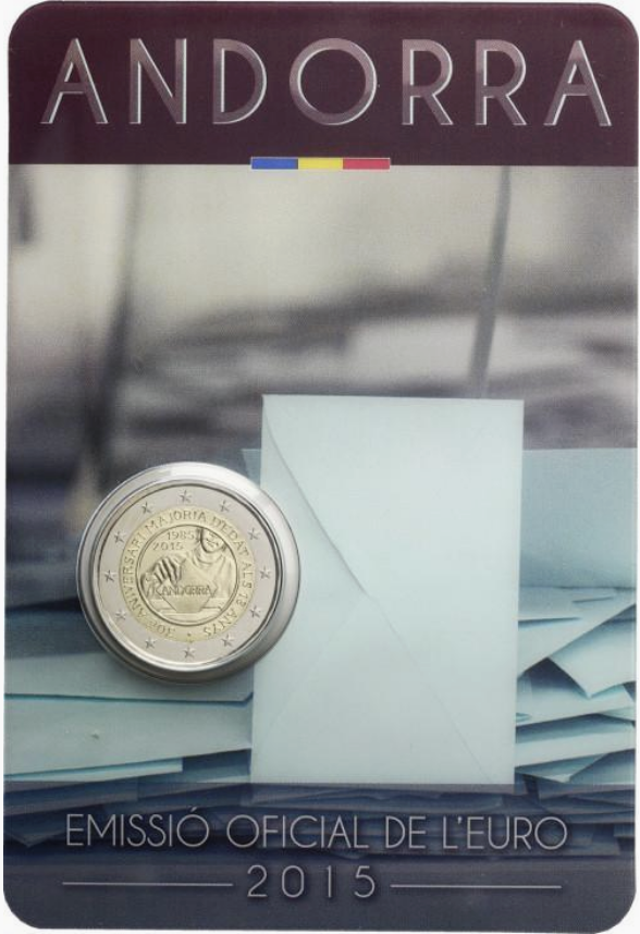 Andorra 2€ 30 Anos da Maioridade Civil aos 18 Anos 2015