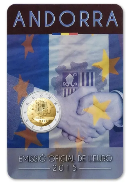 Andorra 2€ 25º Aniversário da Assinatura do Acordo Aduaneiro com a UE 2015