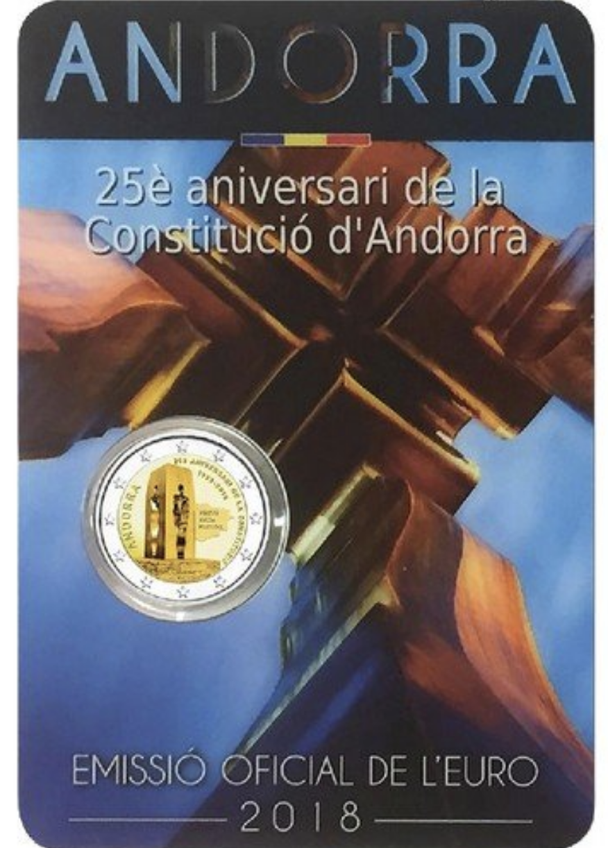 Andorra 2€ 25º Aniversário da Constituição de Andorra 2018