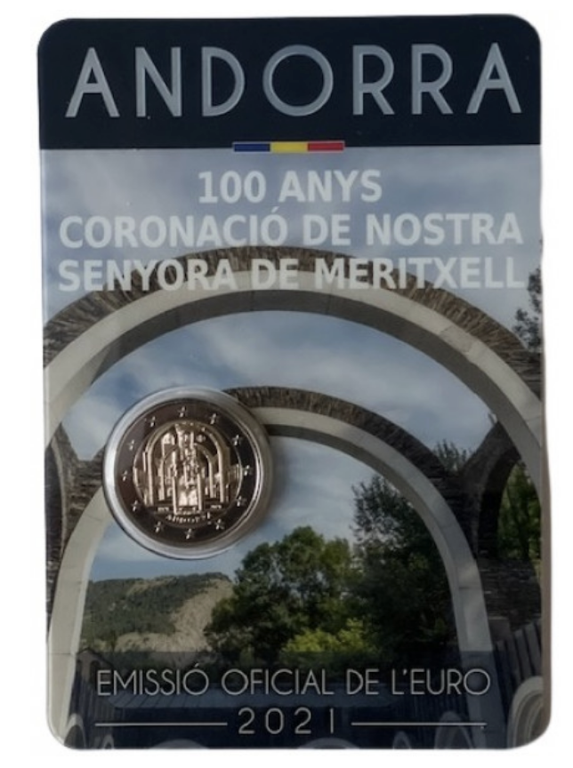 Andorra 2€ 100 Anos da Coroação da Nossa Senhora de Meritxell 2021