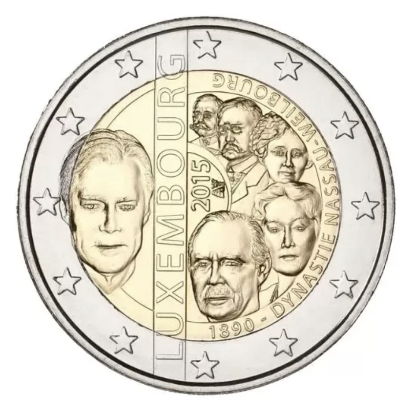 Luxemburgo 2€ 125 Anos da Dinastia Nassau 2015