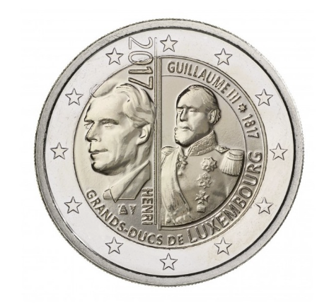 Luxemburgo 2€ 200 Anos do Nascimento do Gran Duque Guilherme III 2017